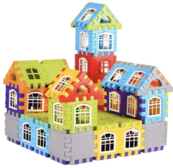 kipa (Made in India) Building Blocks Game Set - 72 pcs + 30 Windows, Multicolour